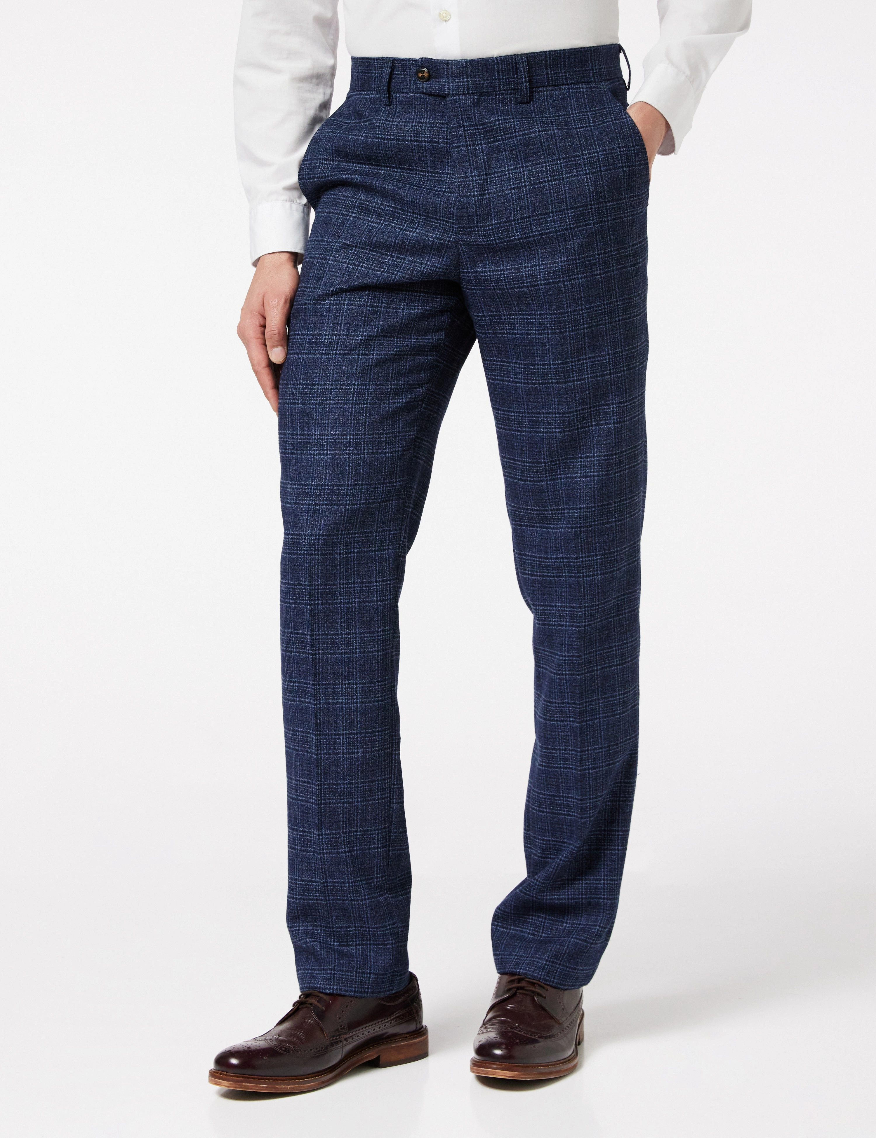 Abel Navy Tweed Trousers: Your Smart Formal Staple.